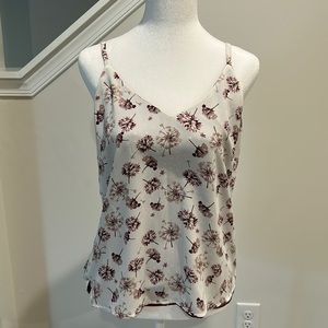 New with Tags! White House Black Market Willa Rvrs Print Cami - Ecru/Lavender
